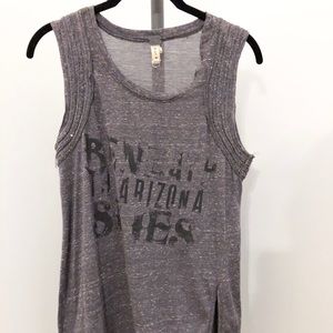 Free People Graphic Top Silver Chain Detail Small